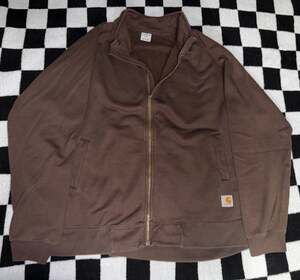 Carhartt Men's 3XL Brown Full-Zip Mock Neck Fleece Lined Sweatshirt Jacket